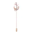Men rose gold anchor lapel pin long stick pin rhinestone suit accessory fashion jewelry - Anchor / Gold