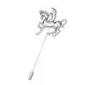 Silberne Pegasus Anstecknadel für Herren, geflügeltes Pferd Brosche für Anzug Accessoire. - Silbernes Pferd