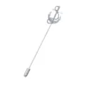 Silver anchor rhinestone lapel pin, elegant nautical stick pin for men's suits and accessories. - Anchor / Silver