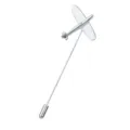 Silbernes Flugzeug Reversnadel Anzug Accessoire Stecknadel fur Herren Mode Schmuck. - Poliertes Flugzeug in Silber