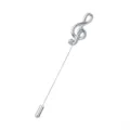 Silberne Notenschluessel Anstecknadel Metall Brosche Anzug Zubehoer Accessoires. - Silber Musiknote
