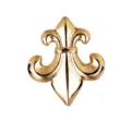 Gold metallic fleur-de-lis brooch pin vintage heraldic clothing accessory for men suit - Gold One
