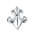 Silver Fleur-de-lis pendant retro style metal charm accessory for clothing decoration. - Silver
