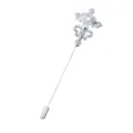 Silberne gotische Kreuz Reversnadel Retro Metall Anzug Brosche langer Stick Schmuck Zubehör - Silberne Große Armee-Blume