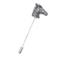 Elegante silberfarbene Zebra Kopf Reversnadel Anstecknadel fur Herren Anzug Mode - Antiksilbernes Zebra