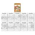 Vue détaillée de l'ensemble d'affiches de coloriage volcan avec dix scènes éducatives uniques. - Affiche de Coloriage Station de Volcan (RXHC1162) / Lot de 10 feuilles