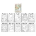 Forest deer theme coloring book set with a colorful cover and ten detailed pages for art. - Deer and Elves Healing Coloring Poster (RXHC1180)