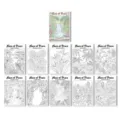 Tropical rainforest plant coloring book posters set, detailed line art for kids painting. - Tropical Rainforest Plants Healing Coloring Poster (RXHC1169)
