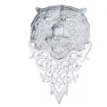 Silver metal tiger head brooch for men, gothic punk lapel pin badge jacket accessory - Silver
