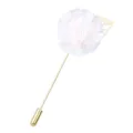 Stoffblume Anstecknadel rosa Brosche mit goldener Nadel für Herren Anzug Party Accessoire - Weiß