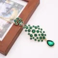 Bijou de front strass vert style indien maang tikka chaîne de cheveux femme variante - Vert