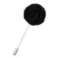 Schwarze Stoff Rose Anstecknadel Boutonniere mit Metallnadel fur Anzug Hochzeit Kleidung - Schwarz