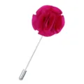 Knallige pinke Stoffblume Anstecknadel, elegante Herren Ansteckblume mit langem Metallstift. - Fuchsia