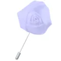 Weisse Stoff Band Rose Blume Revers Anstecknadel Brosche fur Herren Anzug Hochzeit Dekor. - Weiß