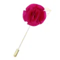 Magentafarbene Stoffblume Anstecknadel mit goldenem Stiel, elegante Anzug Brosche für Damen. - Fuchsia