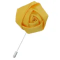 Gelbe Stoff Rose Blume Reversnadel Brosche Elegantes Anzug Zubehoer fuer Herren! - Gelb