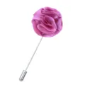 Rosa Stoff Rose Blume Reversnadel Ansteckblume Lange Metallnadel Anzug Brosche Schmuck - Dunkelrosa