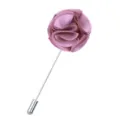 Rosa Stoff Rose Blume Anstecknadel Broche mit langem Silberstab. Elegantes Bekleidungsaccessoire. - Lotosrosa