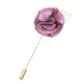 Lila Stoff Rosenblüte lange Anstecknadel Brosche für Herren Anzug Hochzeit Kleidung Zubehör - Lotosrosa