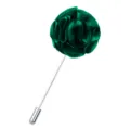 Grüne Stoffrosen Anstecknadel für Herren Anzug, elegante Blumen Brosche mit langem Metallstift. - Dunkelgrün