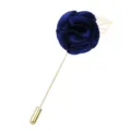 Blau Stoff Rose Anstecknadel mit goldener langer Nadel und Blatt Zubehör für Anzüge - Marineblau