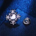 Silberner Kreuz Kristall Brosche Pin, elegante Strass Revers Zubehörige Variante. - Silber Weißer Strass