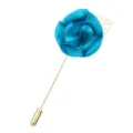 Blauer Stoff Blume Revers Anstecknadel Brosche für Damen Herren Anzug Zubehör Schmuck. - Seegrün