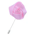 Rosa Stoff Band Rose Brosche Reversnadel mit langem Silberstift fur Anzug Hochzeit Zubehoer - Hellrosa