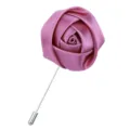 Elegante satin stoff rose blumen brosche mit einem langen metallnadel fuer anzug accessoires. - Fuchsie