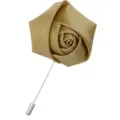 Elegante Stoff-Rosen-Anstecknadel in Gold mit langem Metallstab für Herren Anzug Accessoire - Kurkuma