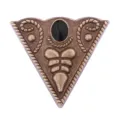 Vintage triangle collar pin brooch classic retro bronze shirt collar tips for men - Triangle Collar Pin / Antique Bronze Base with Black Dots