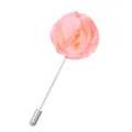 Rosa Stoff Rosen Anstecknadel mit silberner Metallnadel fuer Herren Anzug Hochzeit. - Aprikose