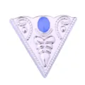 Vintage retro triangular collar pin brooch with blue stone for men shirt fashion accessories. - Triangle Collar Pin / Silver Base with Blue Dots