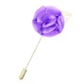 Elegante lila Stoffblume Reversnadel lange Brosche für Herren Damen Anzug Accessoire - Hellviolett
