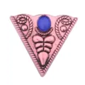 Vintage metal triangular collar clip retro rose gold brooch with blue stone men shirt pins - Triangle Collar Pin / Antique Copper Base with Blue Dots