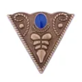 Vintage bronze triangle collar brooch retro enamel lapel pin for men shirt decoration - Triangle Collar Pin / Antique Bronze Base with Blue Dots