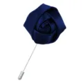 Dunkelblaue Stoff Rosen Anstecknadel, elegante Band Boutonniere für Herren Anzug Accessoire. - Marineblau