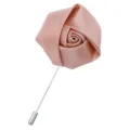 Elegante Seidenband-Rosen-Anstecknadel Brosche für Herrenanzüge, Stoff Blumenaccessoire. - Champagner