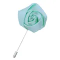 Mintgrüne Satin Stoff Rose Blumen Anstecknadel mit langer Metallnadel für Herren Anzug Accessoires - Hellgrün