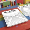 Coloring posters set with wooden boardwalk and seashell themes, ideal for creative art activities. - Hues Of Peace Theme (RXHC1434) / 10 Sheets Set