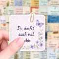 Hermosas pegatinas de notas con citas alemanas vintage, papelería decorativa estética. - Pegatinas de Frases en Alemán (T01043871) / 50 Piezas/Paquete
