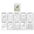 Butterfly and insect coloring book set for kids, featuring fun floral and animal art pages. - Butterflies and Gardens Healing Coloring Poster (RXHC1181)