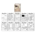 Cozy coffee bookshop coloring book set with cute illustrations for kids and adults relaxing art therapy 11pcs - Coffee Shop Corner Healing Coloring Poster (RXHC1175)