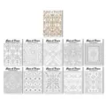Ethnic patterns coloring book poster set with various bohemian and tribal design coloring pages. - Traditional Pattern Collection Healing Coloring Poster (RXHC1183)