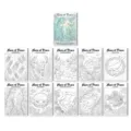 Details of underwater ocean theme coloring book pages with marine animals line art designs. - Undersea World Healing Coloring Poster (RXHC1177)