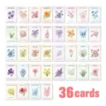 Vintage botanical watercolor flower cards set of 36 pieces floral greeting gift cards - 36 Pieces/Pack (RXHA0175)