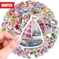 Detail view of laser glossy retro disco stickers pack, waterproof vinyl decal pack. - 100 Pieces/Pack (BP-3819+3588)