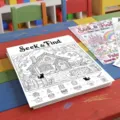 Set de carteles para colorear de niños, libro educativo de buscar y encontrar cabaña en el bosque. - Exploración de la Cabaña del Bosque (RXHC1406) / 10 Piezas/Paquete