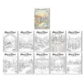 Adult coloring poster set rooftop city theme stress relief art craft cards decor new - Rooftop Garden Healing Coloring Poster (RXHC1176)