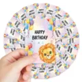 Cute cartoon lion birthday greeting cards set, watercolor animal party decoration gifts. - Little Lion Style (RXHA0144) / 36 Pieces/Pack